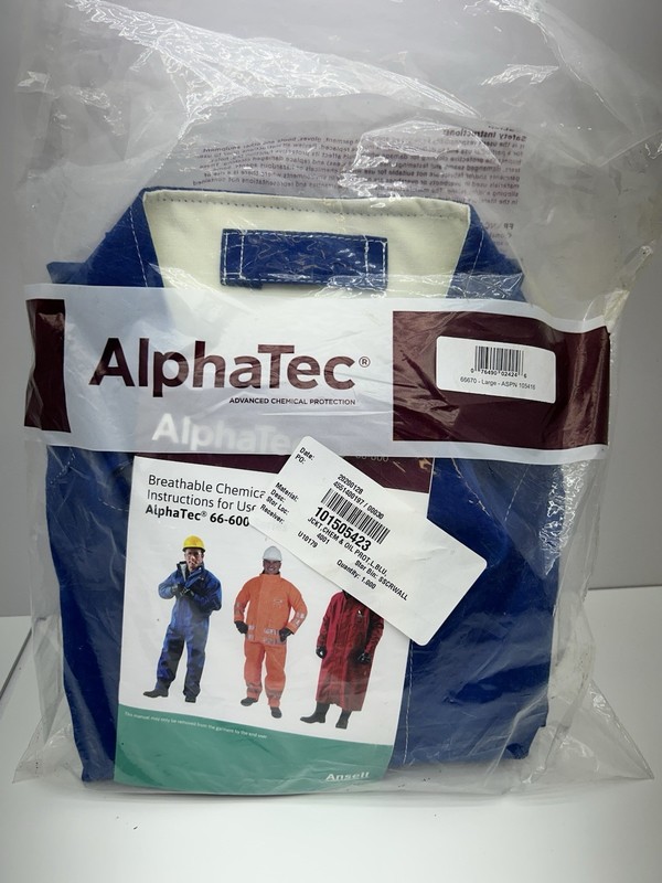 New Ansell Alpha Tec 66670 Blue Nomex Jacket Size LARGE