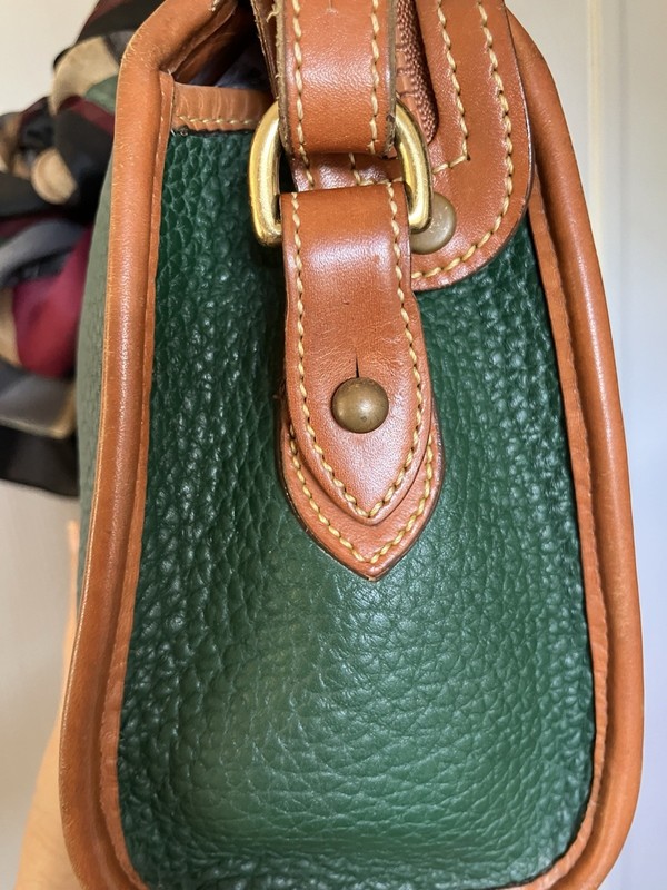 Dooney & Bourke All-Weather Leather Green/Brown Small Crossbody Zip Bag gallery
