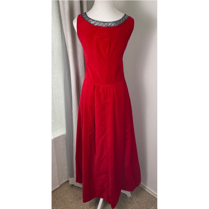 Soft's Stitches Medieval Dress Womens 30-34 Waist Red Velveteen Lace Up Renfaire gallery
