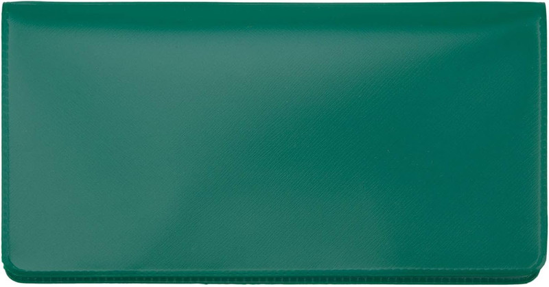 Forest Green Vinyl Checkbook Cover, Top Tear Personal Vinyl Checkbook Cover