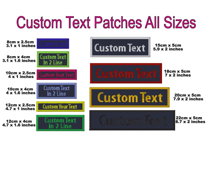 Navy Custom Name Embroidery Patch Iron On Hook Loop backing all Sizes |Badge