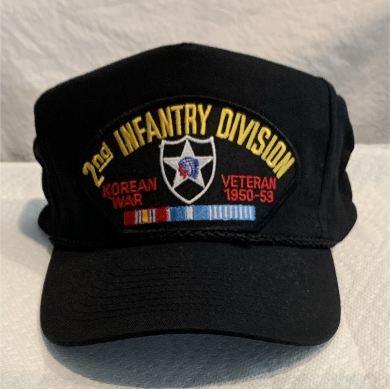 Men’s 2nd Infantry Division Korean War Veteran 1950-53 Black Baseball Cap