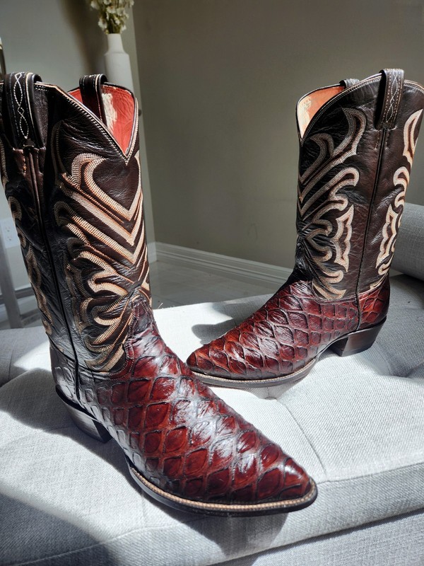 Tony Lama EL REY Pre Ban Exotic Boots Mens Size 12E Cowboy Boots