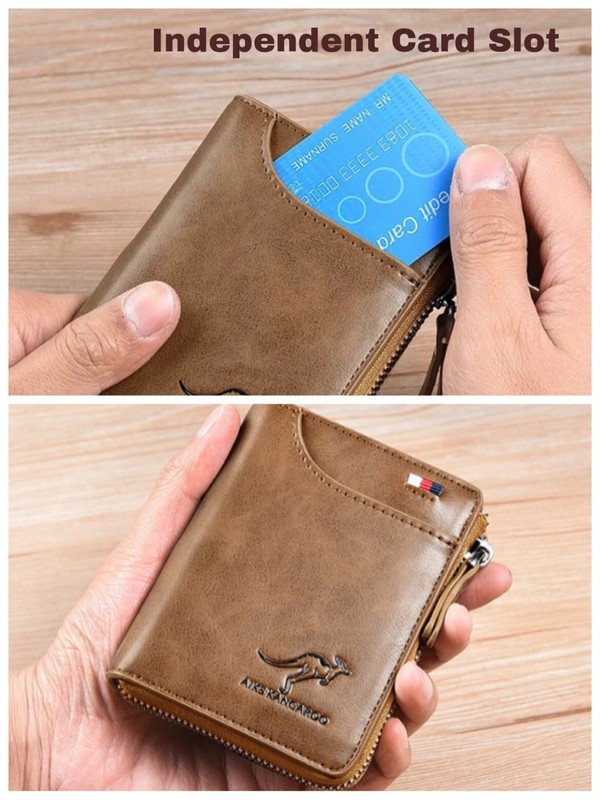 Mens RFID Blocking Leather Wallet Credit Card ID Holder Zipper Purse Waterproof gallery