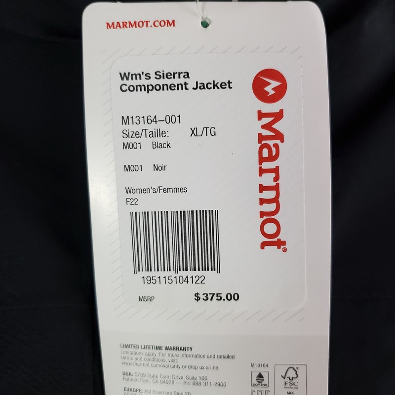 MARMOT NEW $375 Womens Size XL 3 in 1 Component Jacket Hooded Insulated Black gallery