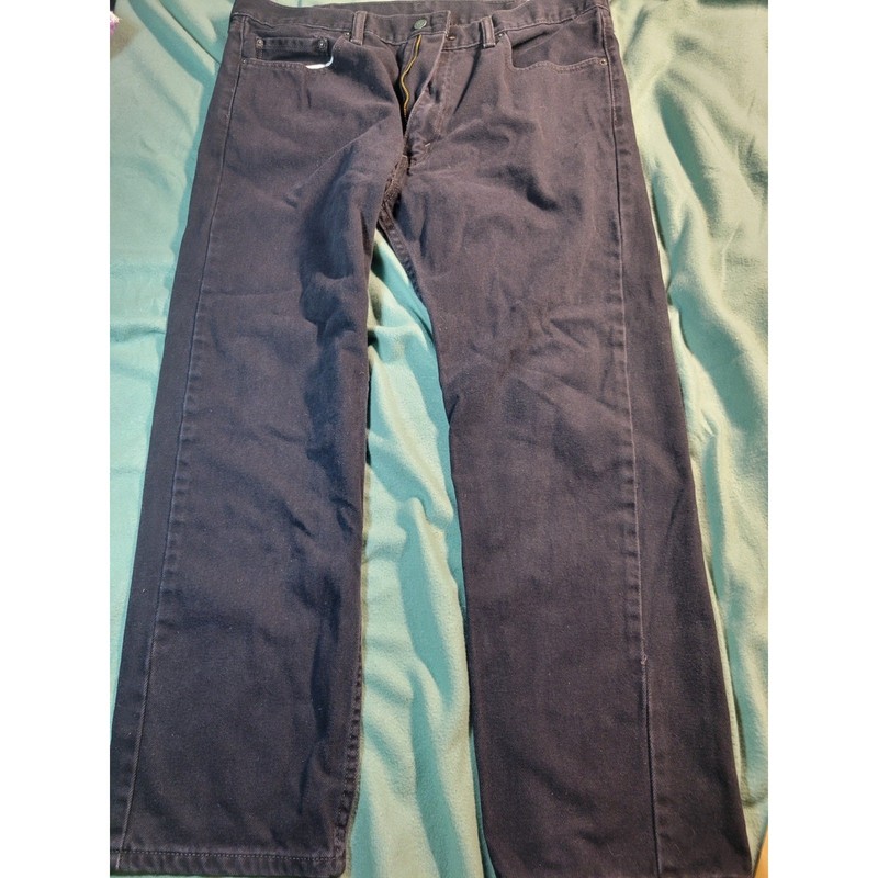 LEVI'S 505 JEANS Men's 38x28 Black Denim Straight Leg Zip Fly gallery