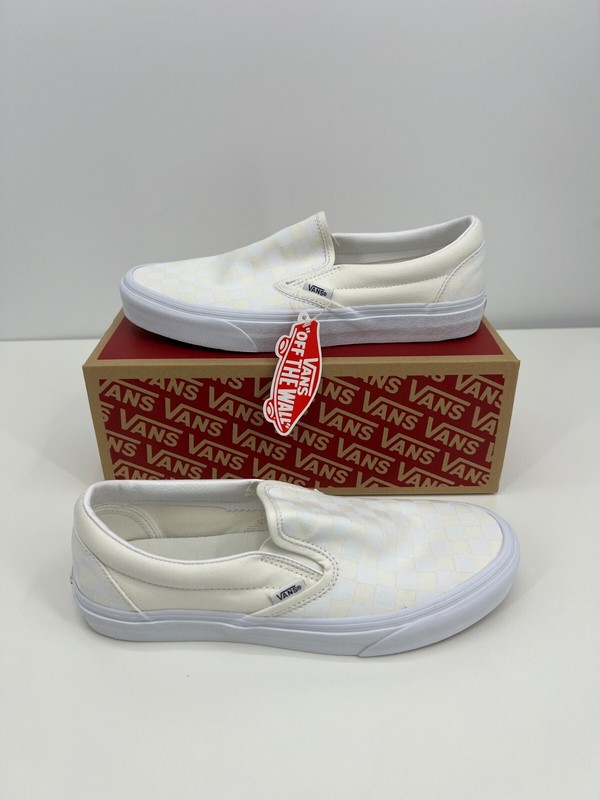 Vans Classic Checkerboard Slip-On True White Men’s / Women’s NEW – Pick Size