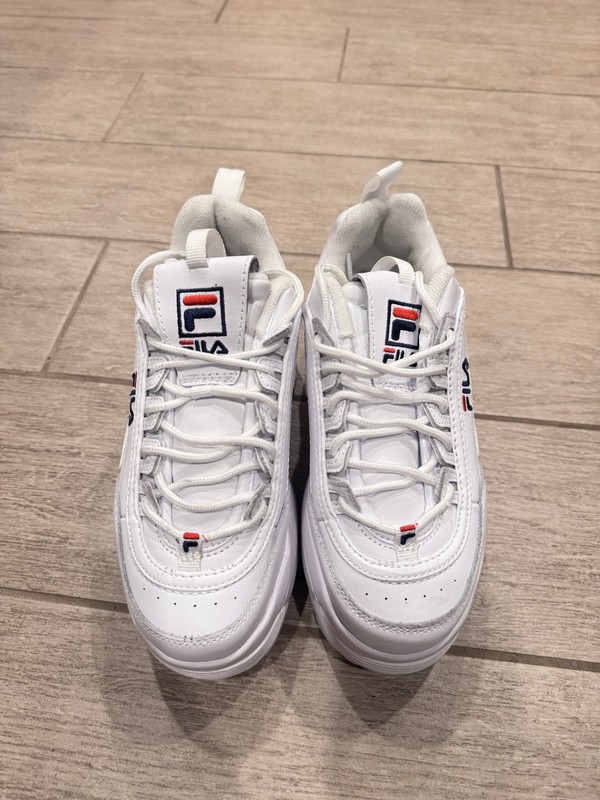 Fila 5FM00704-125 Women's Disruptor Platform Sneaker, White/Navy/Red, Size 6 US gallery