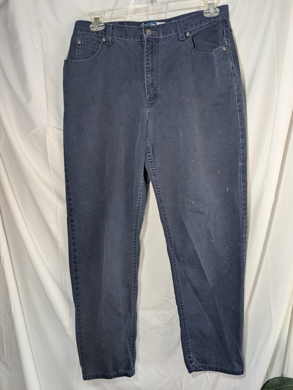 Vintage Distressed LizWear Denim Jeans Sz 16 Navy High Waist Mom 90s Y2K