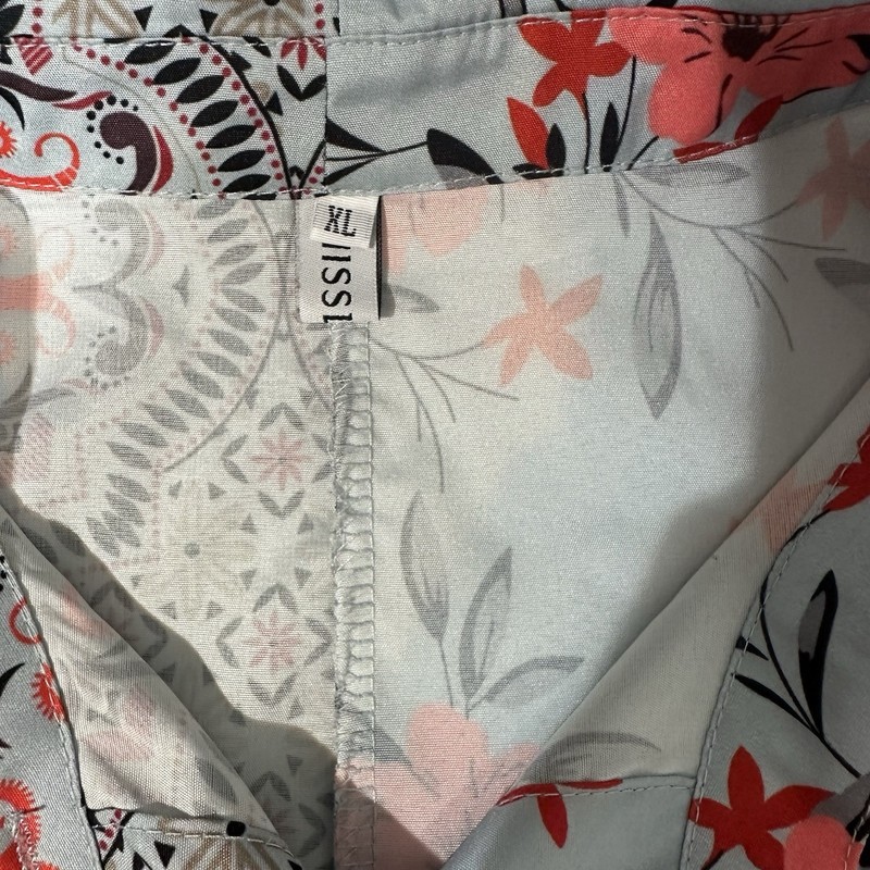 Misslook Women’s XL Mixed Print Blouse Boho Floral Geometric Top gallery
