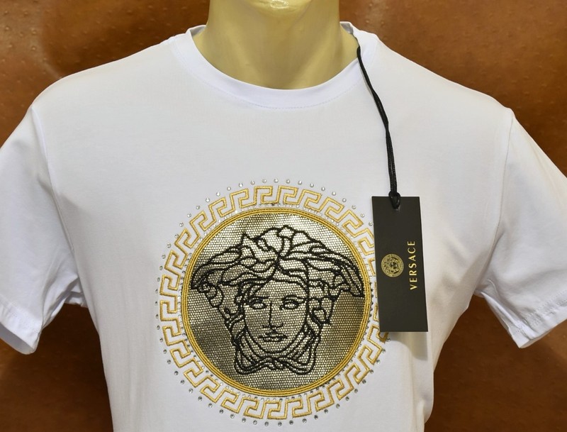 Versace Men’s Medusa Rhinestone Graphic T-Shirt Short Sleeve Tee USA Size M gallery