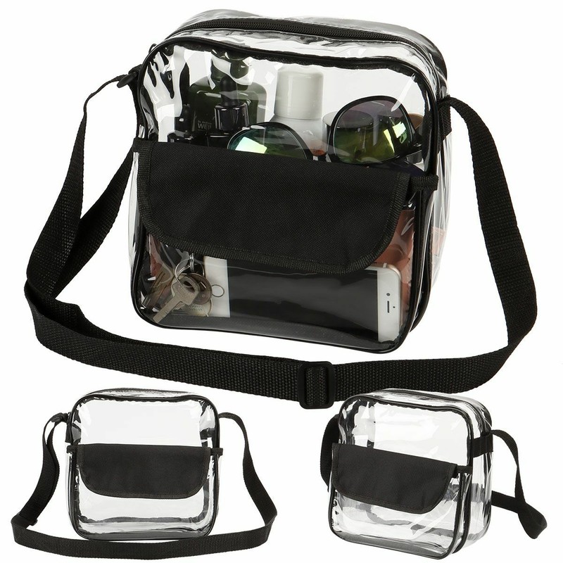Clear Zip Sling Bag Transparent Stadium Shoulder Crossbody Adjustable Backpack gallery