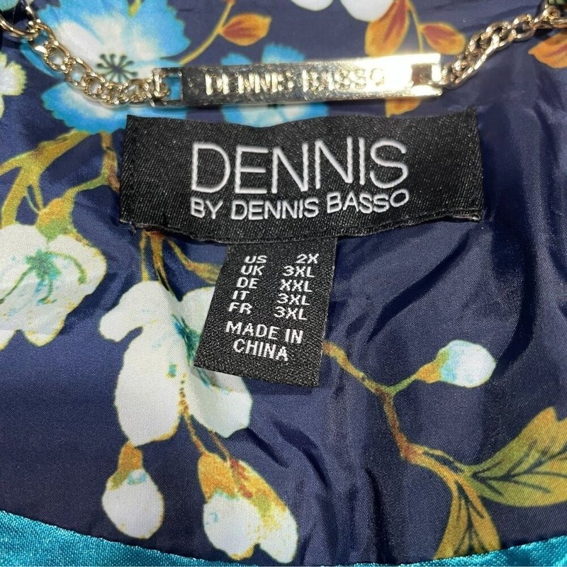 Dennis Basso Floral Quilted Jacket 2X Blue Fall Layering Vintage Grannycore gallery