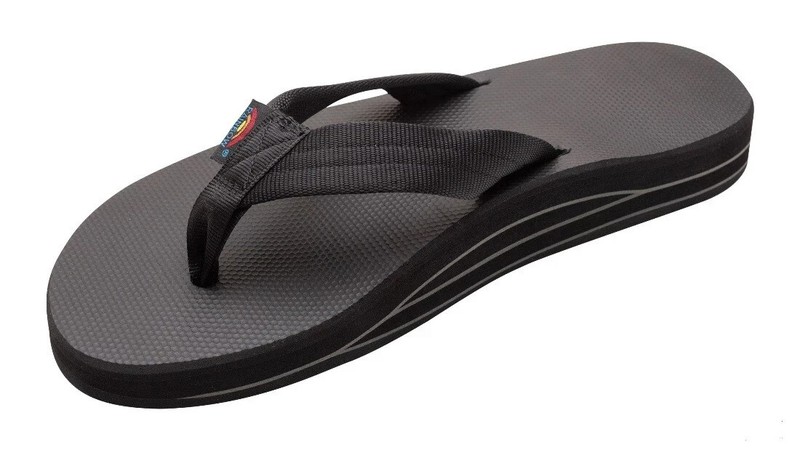 Man Rainbow Classic Rubber Double Layer Soft Top 1″ Nylon 302ARP Black Brand New