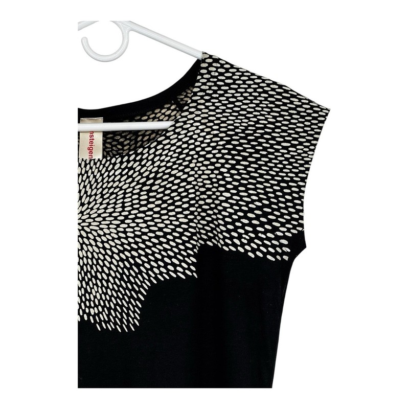 Umsteigan Large Bamboo Hand Screen Printed Black Rice Bamboo Top Red Bird Print gallery
