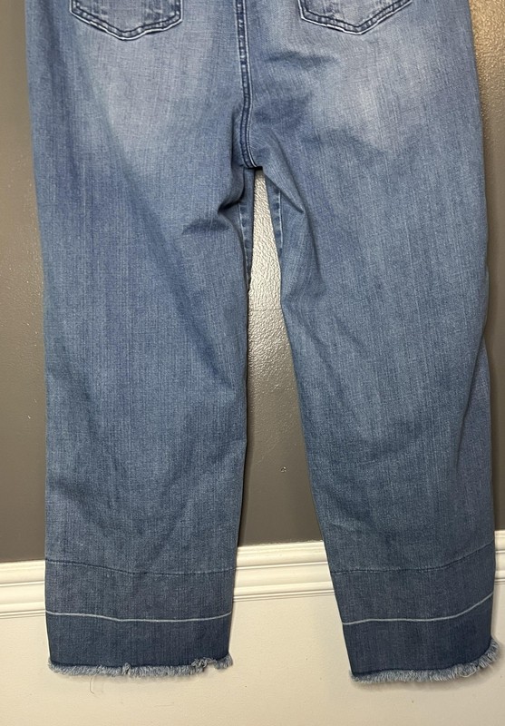 Standards & Practices Jeans Womens 32 Light Blue Cropped Raw Hem Side Snap gallery