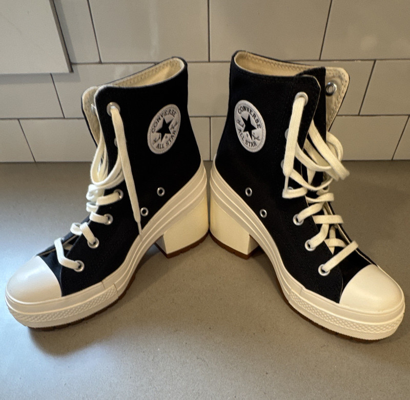 Converse Chuck Taylor All Star High Top Platform Sneakers Black/White Canvas