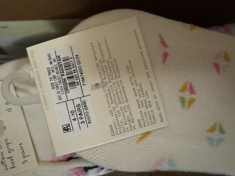 A New Day Packs of 3-Pairs Socks Cotton Blend Sz 4-10 Multicolor X6 gallery