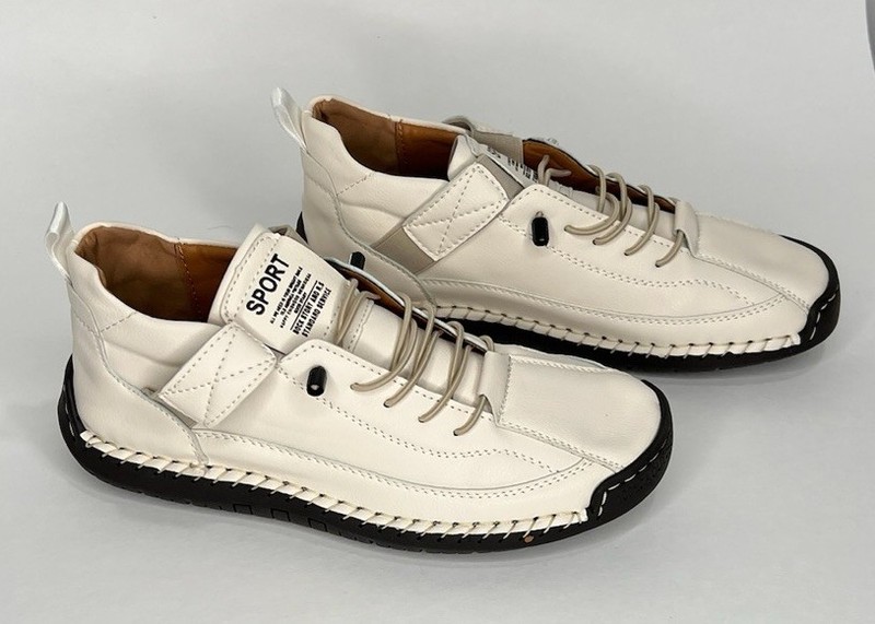 Casual White Driving Shoes Slip On Comfort Sneakers Size EU 38 - Men 6 or W 7.5 gallery