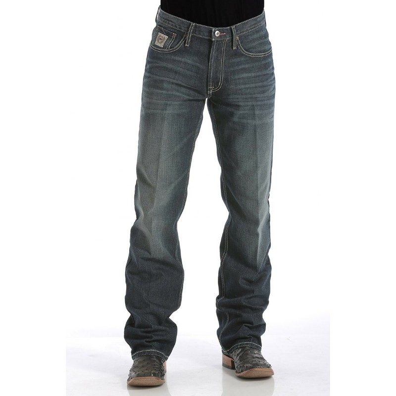 Cinch Men’s White Label Relaxed Fit Dark Stonewash Jeans MB92834019