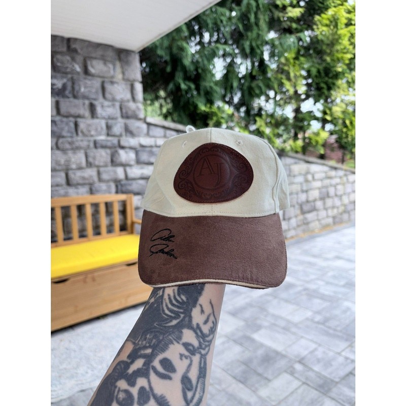 Alan Jackson Collection AJ Logo Hat Cream Brown Adjustable Country Baseball Cap