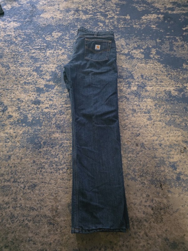 Carhartt Men’s Blue Denim Dark Wash Relaxed Fit Straight Leg Jeans Size 38×34