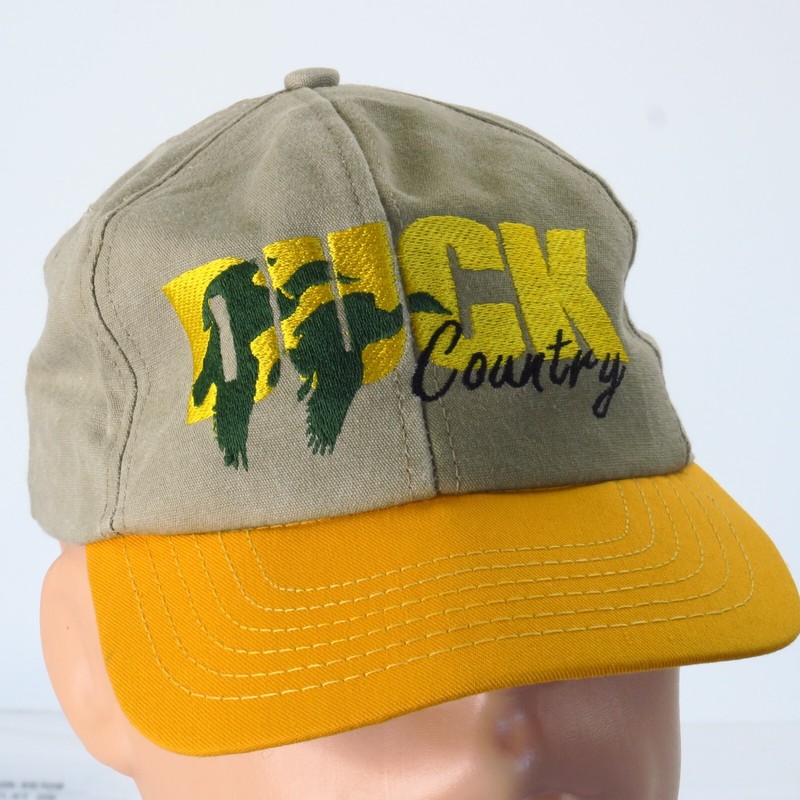 Vintage Duck Country Khaki Gold Hunting Outdoor Snapback Hat Made in USA