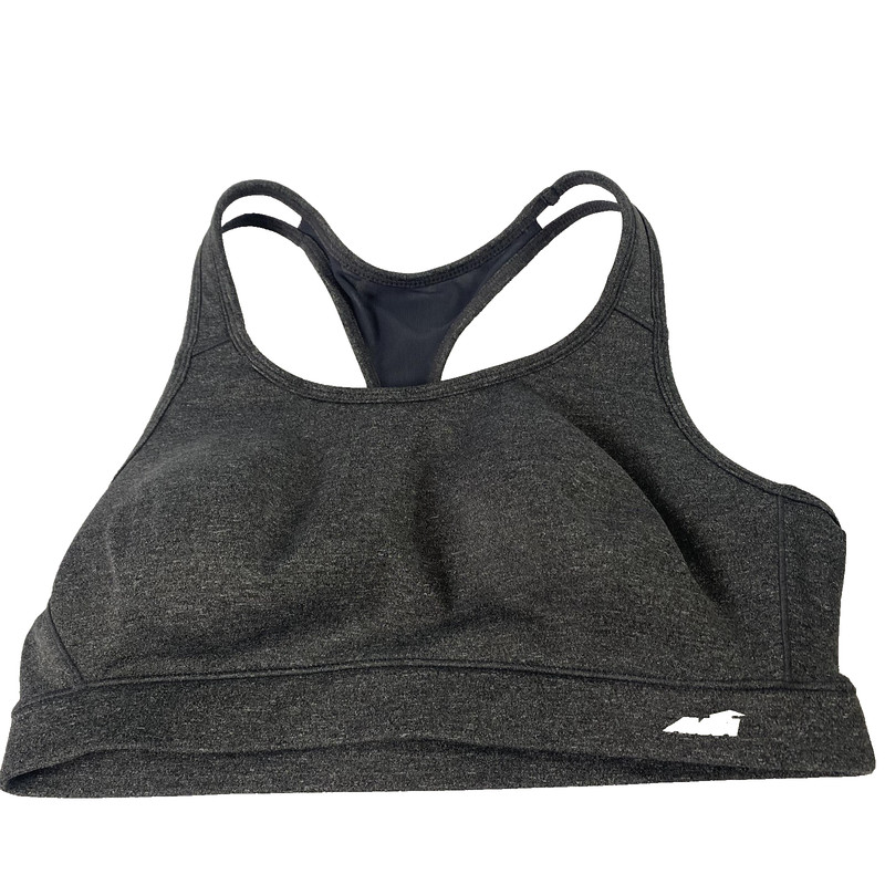Avia Sports Bra Womens Large Gray Racerback Padded Running Training Gym