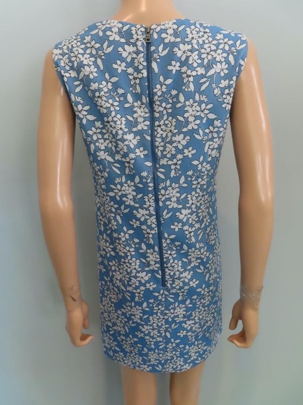 Alice+Olivia Blue Cornflower Floral Print Clyde A-Line Mini Dress Size US 12 gallery