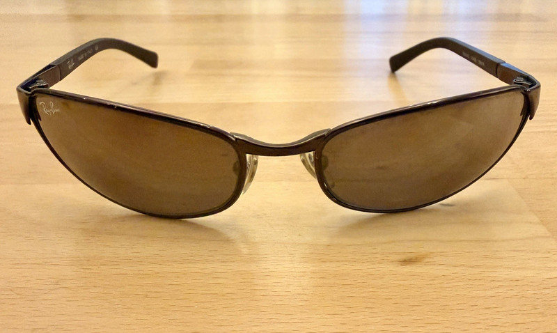 Ray-Ban RB 3142 Oval Brown Metal Plastic Tint Sunglasses
