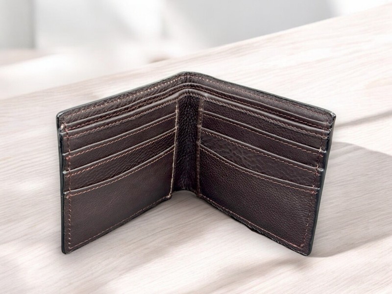 Men's Western Wallet Genuine Leather Hand Crafted Cowboy Bifold Wallet gallery