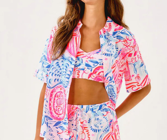 Lilly Pulitzer Ridoc Button-down Top Womens Sz XXSl $118 NWT Resort