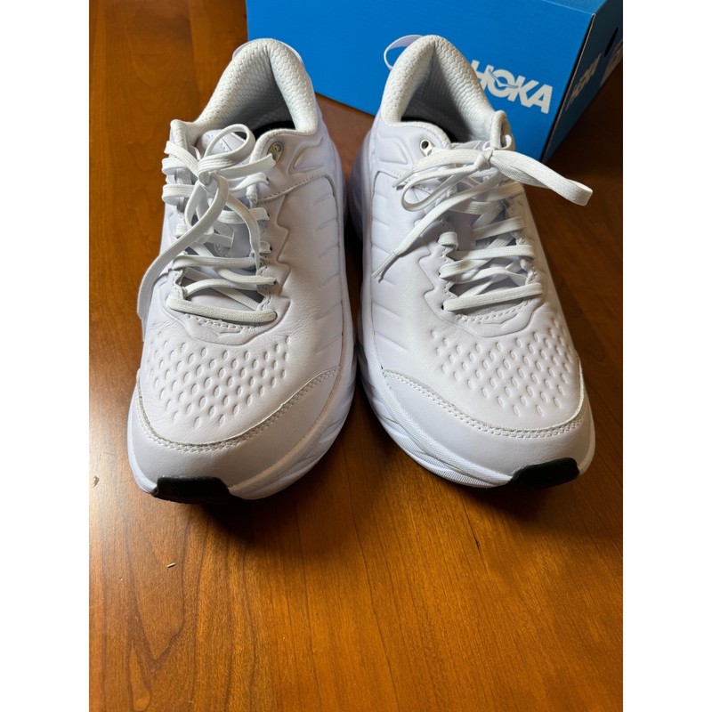 Hoka One One Bondi SR Mens White Leather Slip Resistant Walking Shoes Sneaker gallery