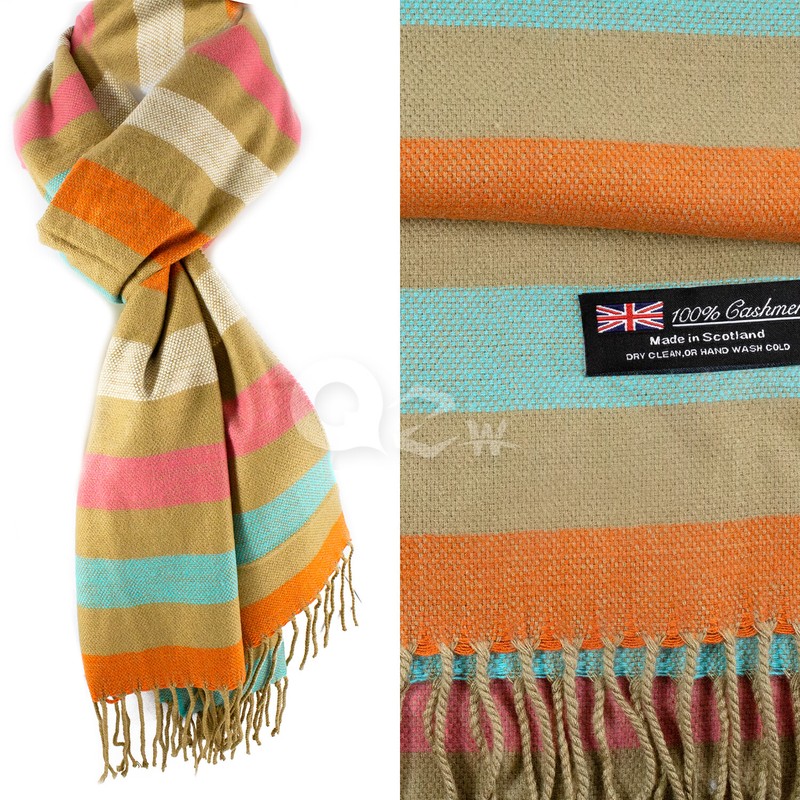 Mens Womens Winter Warm SCOTLAND Made 100% CASHMERE Scarf Scarves Plaid Wool