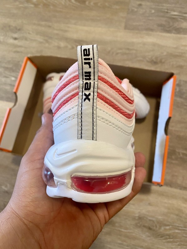 Nike ID Air Max 97 White Red Light Pink DJ3180-991 Women's 10, Men's 8.5 gallery