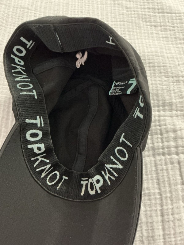 Women’s Top Knot Black Magnetic Ponytail Baseball Hat Cap Size Small Medium gallery