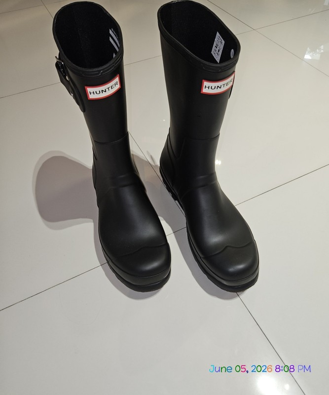 Hunter Black Rubber Rain Boots Men’s US 12 UK 11 EU 45/46 Buckle