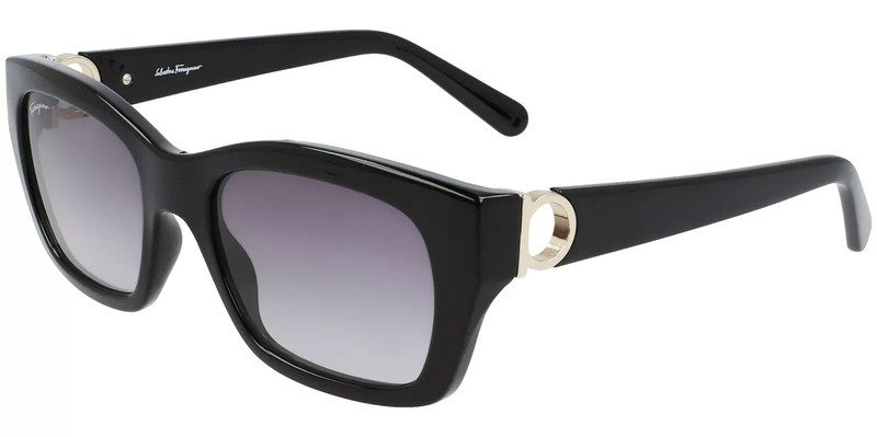 Salvatore Ferragamo Women’s Black Rectangle Sunglasses – SF1012S 001 – Italy