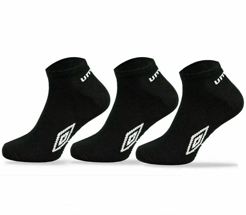 New Men's Official Summer Umbro Trainer Socks White Black Size 6-11 gallery