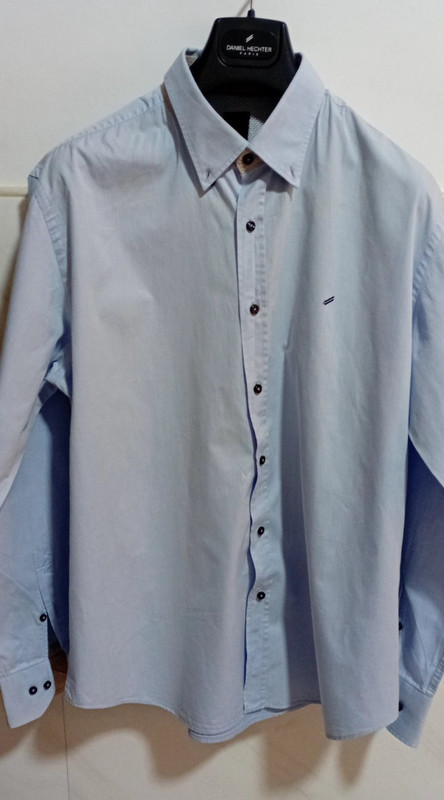 Daniel Hechter Casual Button Up Shirt Men Size 42 Light Blue Long Sleeve
