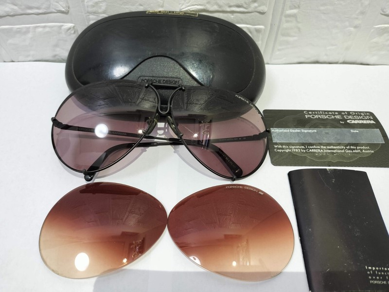 CARRERA PORSCHE Design sunglasses Vintage Teardrop 5621 Large 96 135mm Black JP