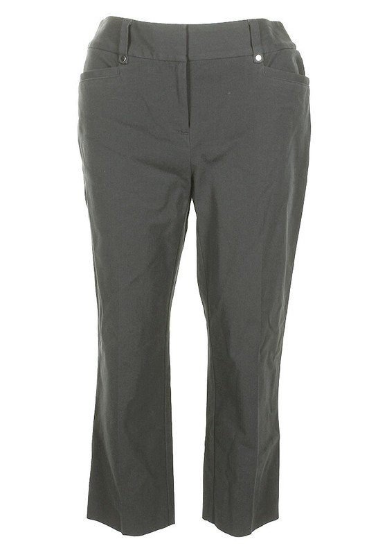 Alfani Olive Green Silver Tummy Control Cropped Skinny Pants 12