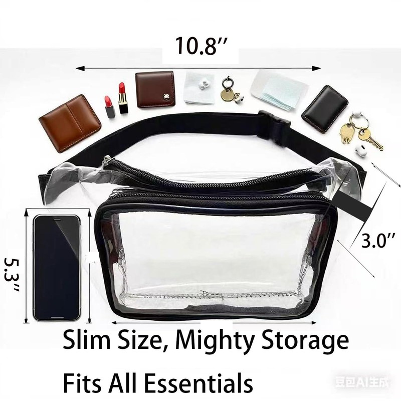 Clear Fanny Pack Stadium Approved Belt Bag Crossbody Bag for Concerts Sports gallery