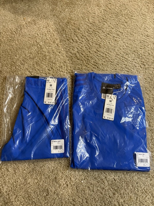 Adidas x Ivy Park Mens Top & Tights Set Blue Size M NWT HG7019 HG7021