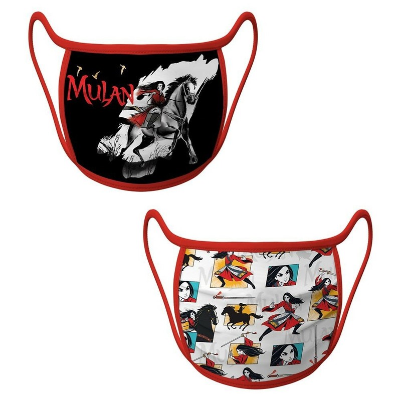 Disney Store Mulan Cloth Face Mask 2 Pack Set Kids Youth Size S M