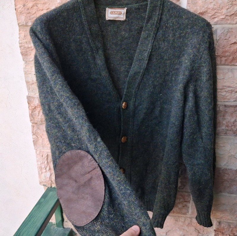 1980s Camel Cardigan Sweater. Large XL. Double wool, men's. Vintage Made Ita gallery