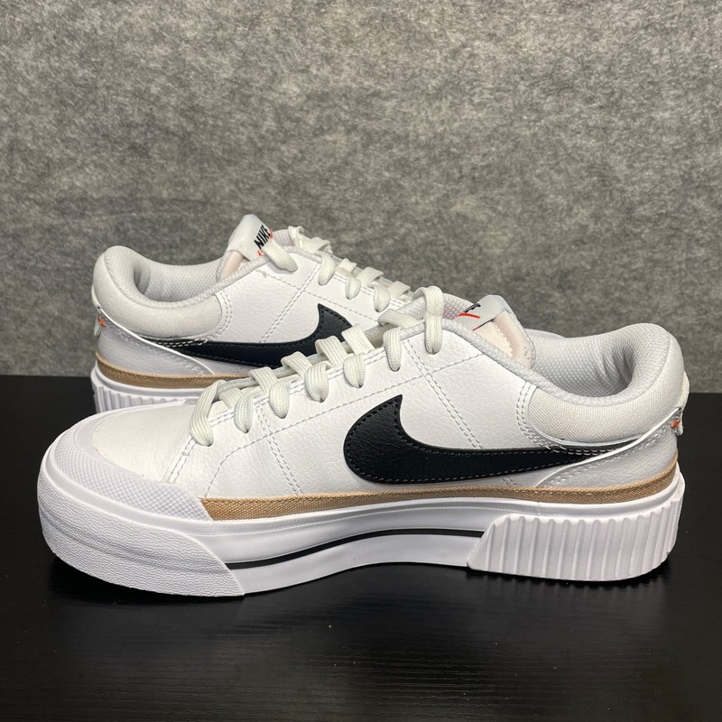 Nike Sneakers Womens 7 White Black Platform Court Legacy Lift Casual Sneakers gallery