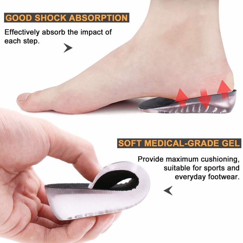 Men Women Shoe Insoles Invisible Height Increase Heel Lift Taller Inserts Pad US gallery