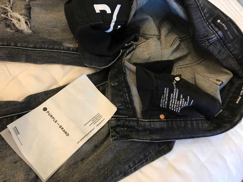 Purple Brand Jeans P004 Boot Cut men’s size 34 Black Distressed Denim nice clean gallery