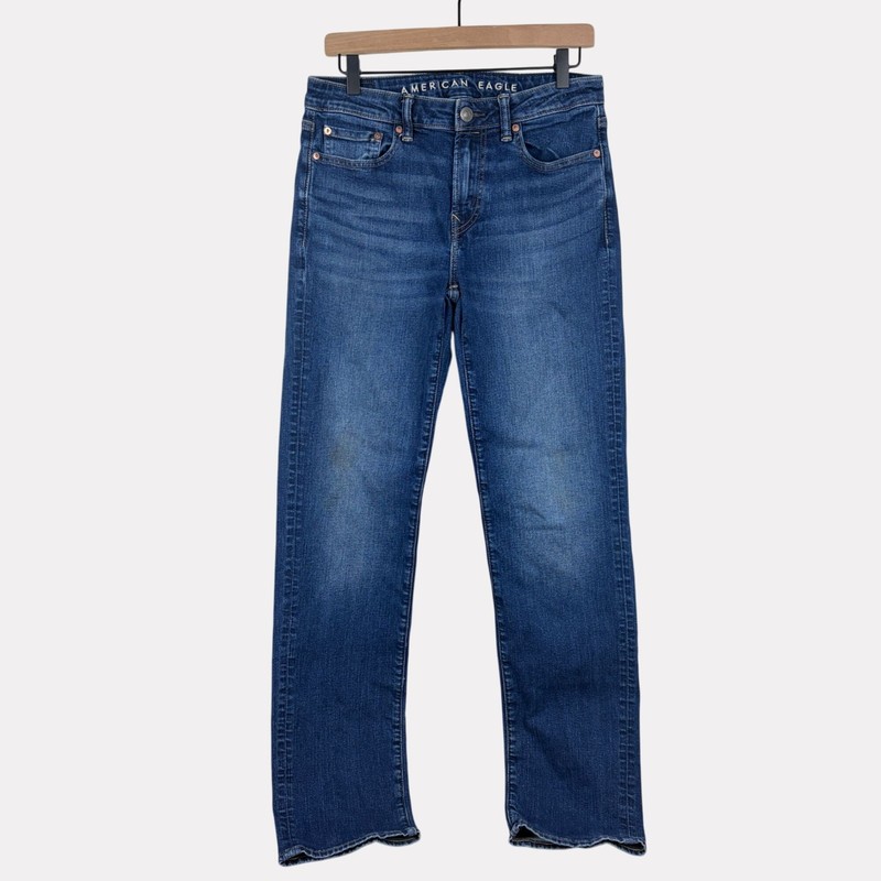 American Eagle Original Straight Jeans Mens 29×34 Zip Fly Medium Wash Blue